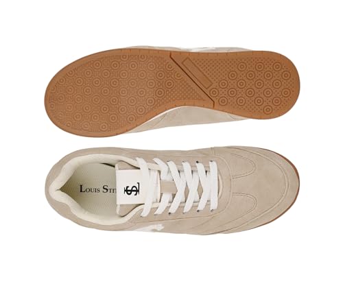 LOUIS STITCH Women’s Beige Casual Lightweight Sneakers | Ortholite Cushioned Comfort | Dual-Color TPR Sole | Lightweight & Comfortable Casual Lace-Up Shoes | LSD-SNK-NBL | UK-7