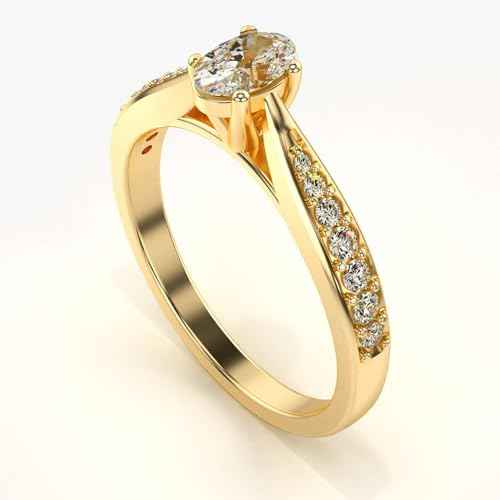 VALANOVA Hallmarked 18K Gold & Certified Lab Grown Diamond 0.48cts | Ring For Women's/Girls | Stylish & Elegant | VGR0465V | Ring Size: 13