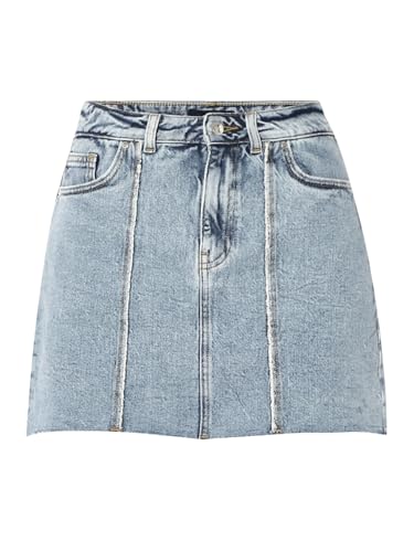 ONLY Women's Solid Flared High-Rise Blue Skirt