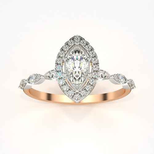 VALANOVA Hallmarked 14K Gold & Certified Lab Grown Diamond 0.74cts | Ring For Women's/Girls | Stylish & Elegant | VGR0464V | Ring Size: 17