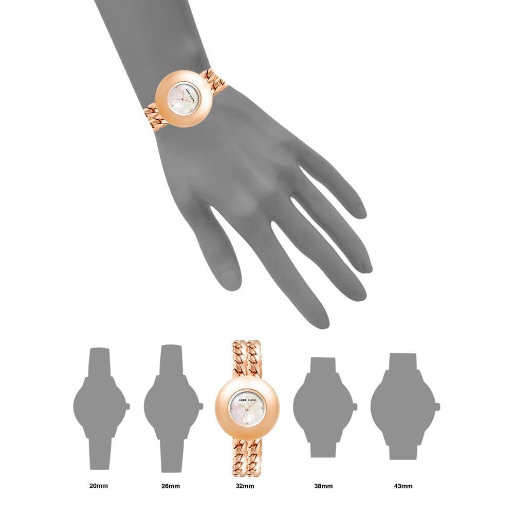 Anne Klein Quartz Analog White dial Metal Strap Watch for Women-AK4100MPRGW