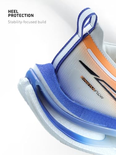 XTEP Mens High Energy Rebound I Anti-Slip I Stable Nylon TPU Support I CPU Outsole ACE Tech Running Shoe I White/Orange/Blue