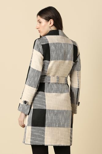 Women Beige Check Casual Jacket