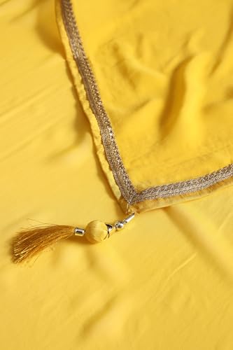 Soch Women's Brocade Lehenga Choli Set (OWS5CD21772_Mustard_XL)