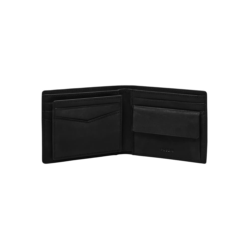 Fossil Men Leather Everett Black Wallet Ml4400001