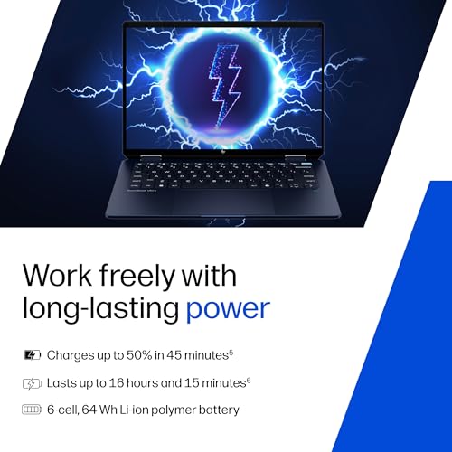 HP Omnibook Ultra Flip (Previously Spectre), Intel Core Ultra 9 288V (32GB LPDDR5x, 1TB SSD), 3K, OLED, 120 Hz, 14''/35.6cm, Win11, M365* Office24, Blue, 1.34kg, fh0368tu, 9MP Camera, Backlit Laptop