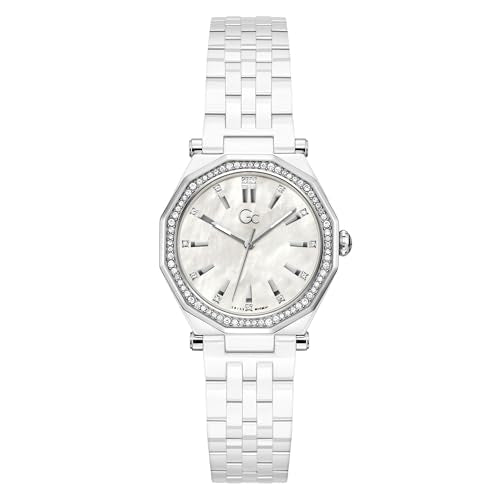 GUESS Collection Gleam White Round Dial Analog Women's Watch - Z59003L1