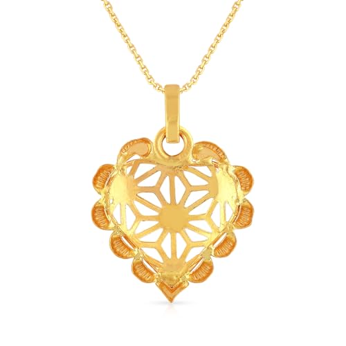 Malabar Gold & Diamonds | 22 KT Two Tone Gold Heart Pendant For Womens