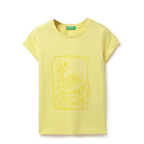 United Colors of Benetton Regular Fit Round Neck Graphic Picnic in Puff T-Shirt
