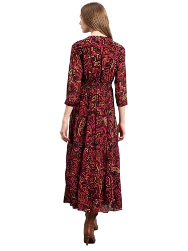 VERO MODA Women's A-Line Maroon Dress