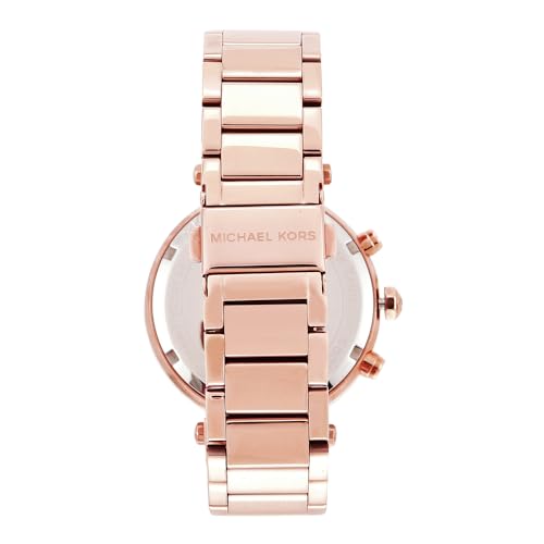 Michael Kors Parker Analog White Dial Gold Band Women's Stainless Steel Watch-MK5491