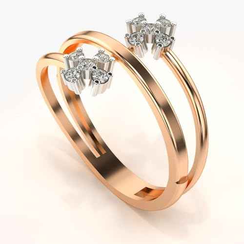 VALANOVA Sterling Silver & Certified Lab Grown Diamond 0.14cts | Ring For Women/Girls | Stylish & Elegant | VGR0056B | Ring Size: 17