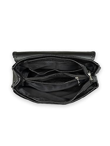 ZOUK Pithora Artistry Abstract Printed Jute Handcrafted Vegan Leather Multicolor Women's Satchel Bag | Ladies Purse Handbag | Double Handle Detachable Strap