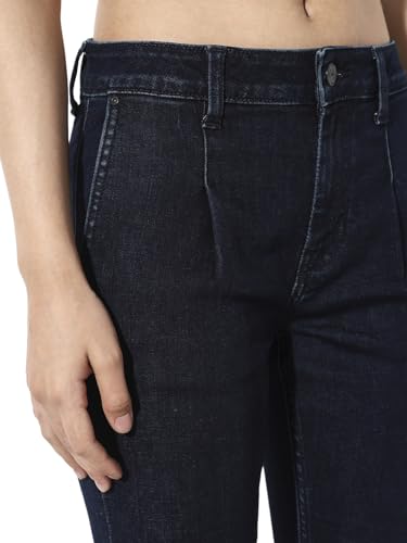 ONLY Women's Solid Flared Mid-Rise Blue Jeans