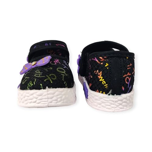 CLZ Girls Fashionable Stylish Casual Comfortable Lightweight Ballerina Cute-1 Black for 1-4 Years Girls (Black, 3_Point_5_Years)