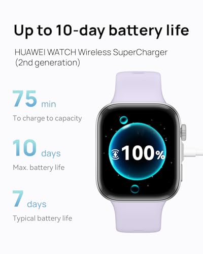 Huawei Watch FIT 4 smartwatch, 1.82" Large Display, Up to 10-Day Battery Life, Dual Band GPS, 100+ Sports Modes, Fitness Health Tracker, Emotional Assistant, Compatible with Android iOS, Purple