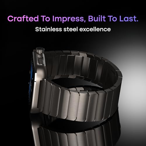 Noise Pro 6 Max Smart Watch:Intelligent with Noise AI, Endless AI Watch Faces, AI Companion, 1.96” AMOLED, Stainless Steel Build, Built-in GPS, 5 ATM, EN2 Processor, for iOS & Android(Chrome Black)