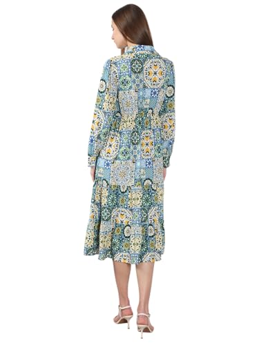VERO MODA Women's Fit and Flare Multicolor Dress