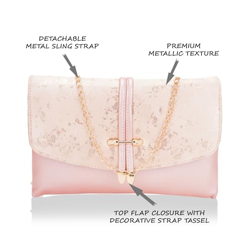 Lavie Women's Chirpy Envelope Clutch Light Pink Ladies Purse Handbag