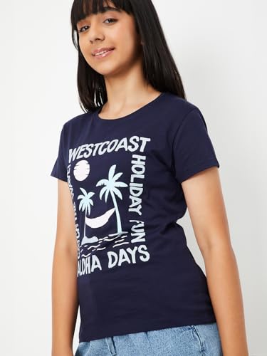 Max Girl's Regular Fit T-Shirt (S25EBT50_Navy