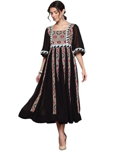 Ritu Kumar Black Kaleido Solid Long Dress