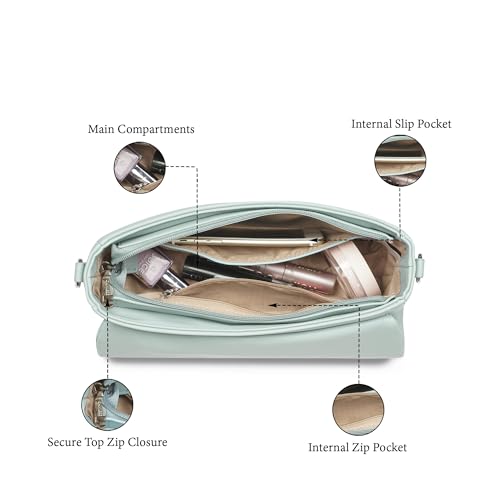 Caprese Riko Large Solid Sling Bag for Women with Adjustable and Detachable Strap for Comfortable Wear|Versatile Handbag for Everyday Use, Travel, and Special Occasions (Powder Blue)