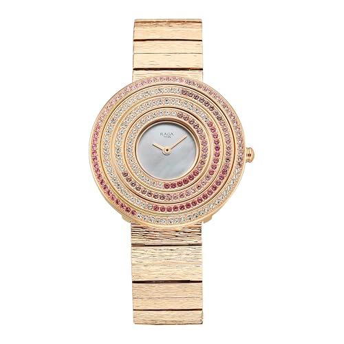 Titan Raga Glimmers Quartz White Round Dial Women's Watch | Water Resistant Watch | Watches for Women Analog - 95344WM01F