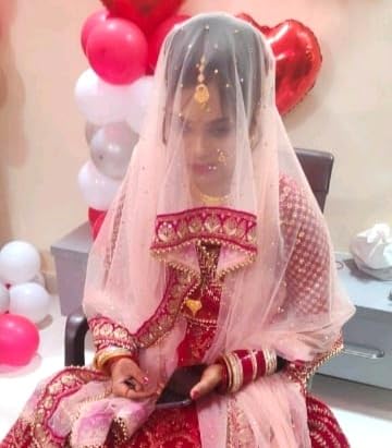 Navti Creations Wedding Bridal Women's Peach Net Dupatta With Pink (magenta) Resham Embroidery Border (Full Stone work, Length -2.25m, Border Width -5.5cm, 4side moti lace) (Peach-Pink)