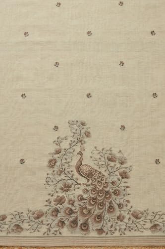 Soch Womens Beige Chanderi Woven Design Unstitch Dress Material