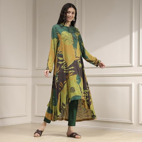 Biba Women Multicolor Viscose Rayon Straight Printed Kurta_38