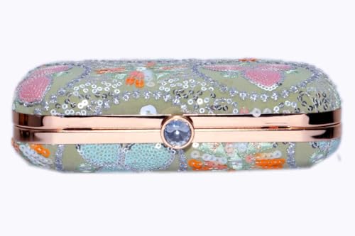 Amerie Fashions Women's & Girls Light Green Floral Box Clutches…