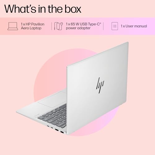 HP Pavilion Aero AI Laptop, AMD Ryzen 5 8640U, 10-12 Tops, 16GB LPDDR5x, 512GB SSD, 13.3-inch (33.8cm), Ultra-Light, WUXGA, AMD Radeon Graphics, 5MP Camera (Win 11, Office 21, Silver, 1kg) bg0016AU