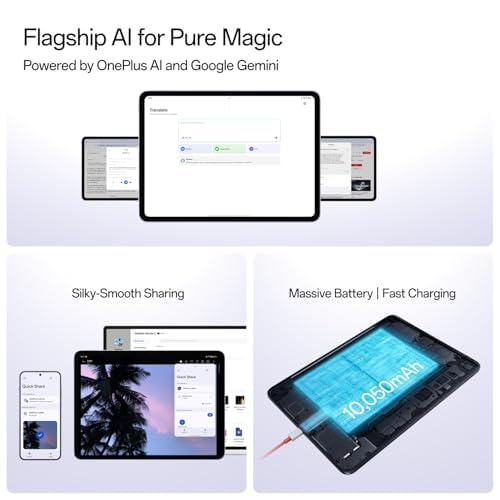 OnePlus Pad Go 2, [Smartchoice] | 30.73 cm (12.1 inch) 2.8K Display, Dolby Vision™, 120Hz Refresh Rate, Quad Speakers, AI, 10050 mAh Battery, 5G Tablet, 8GB RAM 256 GB Storage, Shadow Black