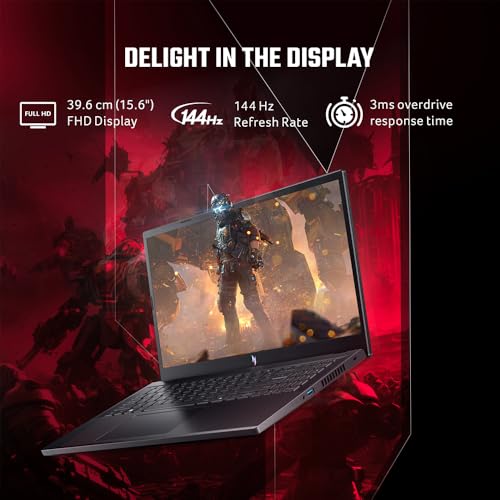 Acer NITRO V 15, AMD Ryzen 7-7735HS octa-core processor, NVIDIA GeForce RTX 4050- 6 GB GDDR6(16GB DDR5, 512GB)IPS FHD, 15.6"/ 39.62cm, 144Hz, Win 11 Home, Obsidian black, 2.1KG, ANV15-41 Gaming Laptop