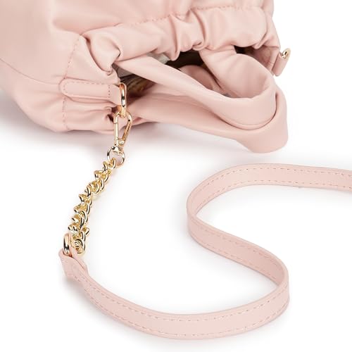 Fastrack Ruched Sling Bag for Women | Compact Faux Leather Crossbody with Detachable Chain Strap, Magnet Closure and Inner Pockets | Minimalist Everyday Sling for Casual and Evening Looks