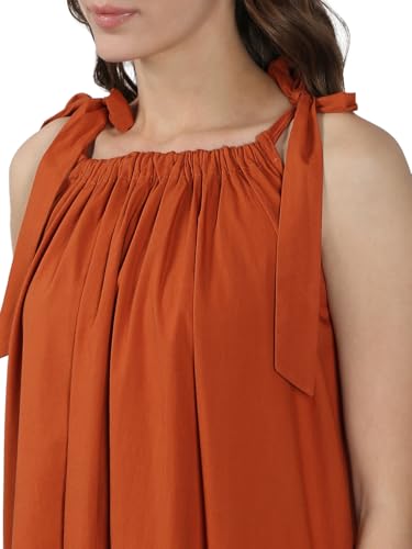 VERO MODA Women's A-Line Brown Dress