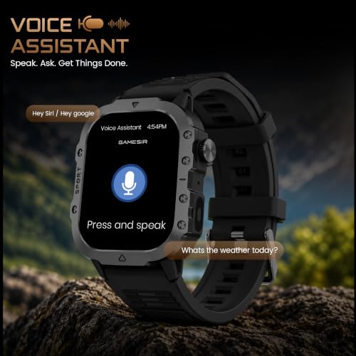 GameSir Forge 1 Smart Watch for Men & Women, 2.19" Full Touch Display, Bluetooth Calling, Fitness Tracking, Message Notifications, Android & iOS Compaatible - (Black)