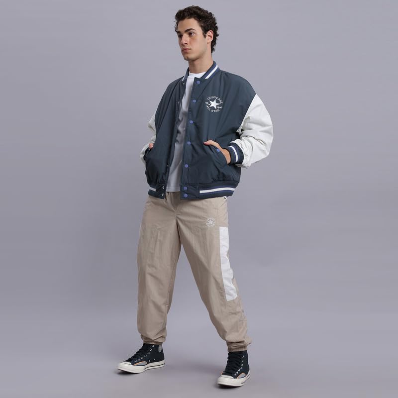 Converse Men Navy Varsity Graphic Bomber Jacket