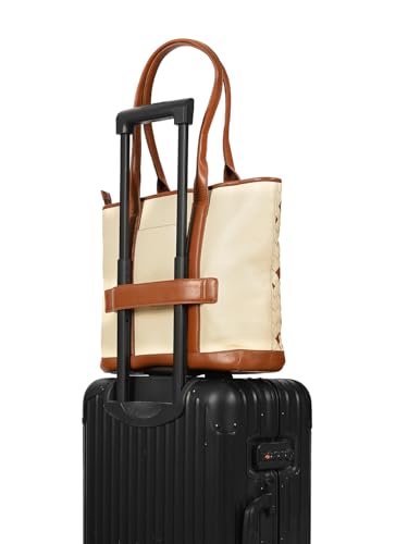 eske Paloma Genuine Leather Braided Tote Bag For Women (Vanilla Cognac)