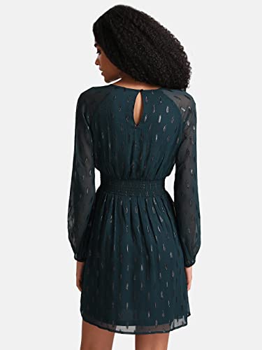 Kazo Women's Polyester Bodycon Mini Casual Dress (124494EVRGRNXS_Green