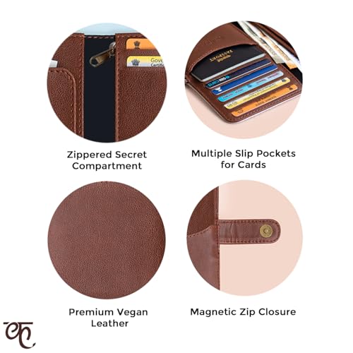 Kalankit Passport Wallet for Women | Vegan Leather Bi-Fold Long Wallet & Travel Purse | Valentine Gift for Her, Valentine Gifts for Women | You are Enough!