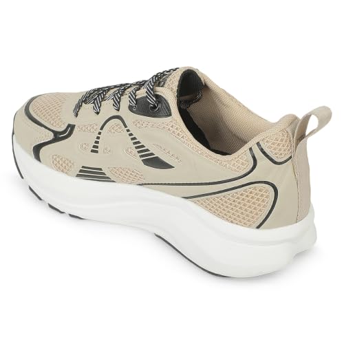 Liberty LEAP7X GHD-S1E Beige Sports Lacing Walking Shoes for Women - 39