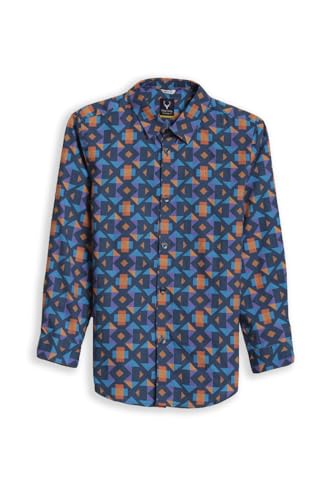 Boys Blue Print Casual Shirt