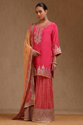 Soch Women's Crepe Salwar Suit Set (EWA5CD22419_Fuchsia