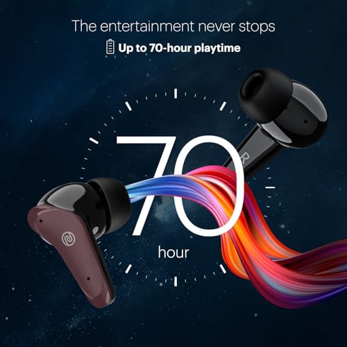 Noise Buds VS102 Plus Wireless Earbuds, Bluetooth Earbuds with 70H Playtime, Quad Mic ENC for Clear Calls, 11mm Drivers, Deep Bass, Instacharge, Bluetooth v5.3 (Deep Wine)