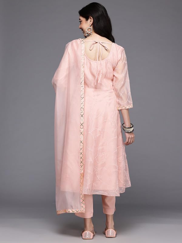 Ahalyaa Women's Polyester Kurta Set (AHKUPNDU-COMBO-1124_Pink