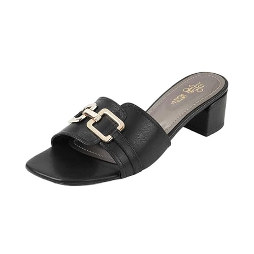 tresmode Buk Black Women's Dress Block Heel Sandals in Size 3 UK / 36 EU