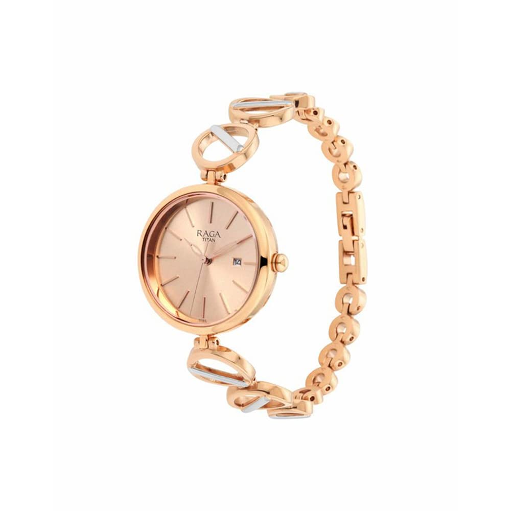 Titan Raga Viva Rose Gold Dial Women Analog Watch with Metal Strap-NS2644KM02/NT2644KM02