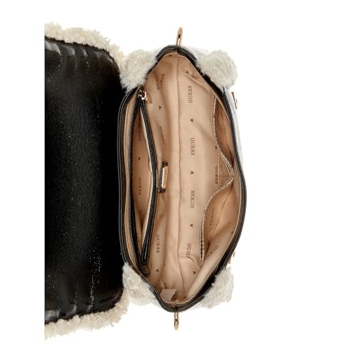 Guess Solid Fur Davika Flap Shoulder Bag