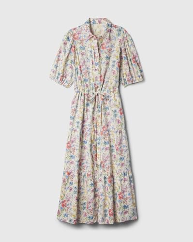 GAP Women's Cotton Classic Below The Knee Casual Dress (442528448_Multi Multicolour